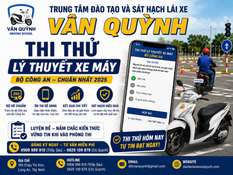 Thi thử lý thuyết xe máy bộ công an