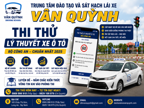 Thi thử lý thuyết lái xe ô tô bộ công an